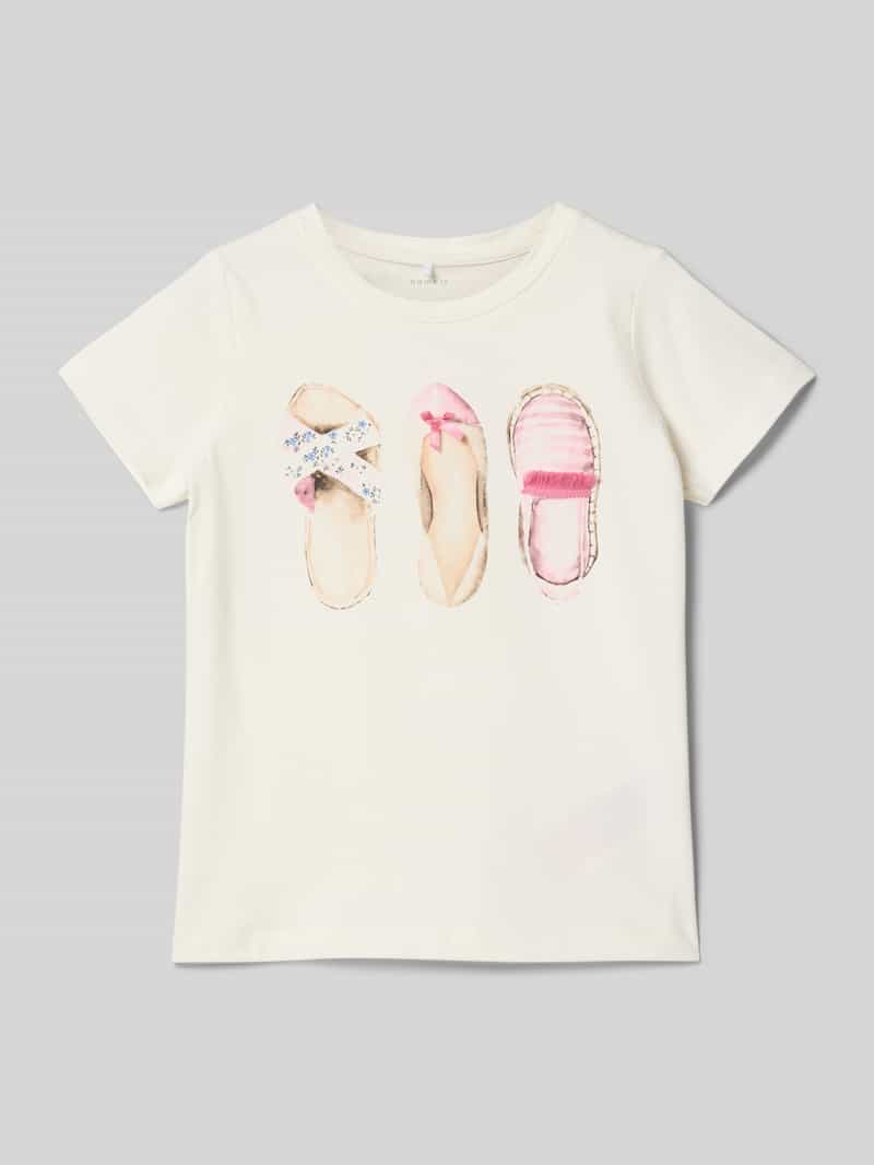 T-shirt z wiązanym detalem model ‘NMFDESSY’