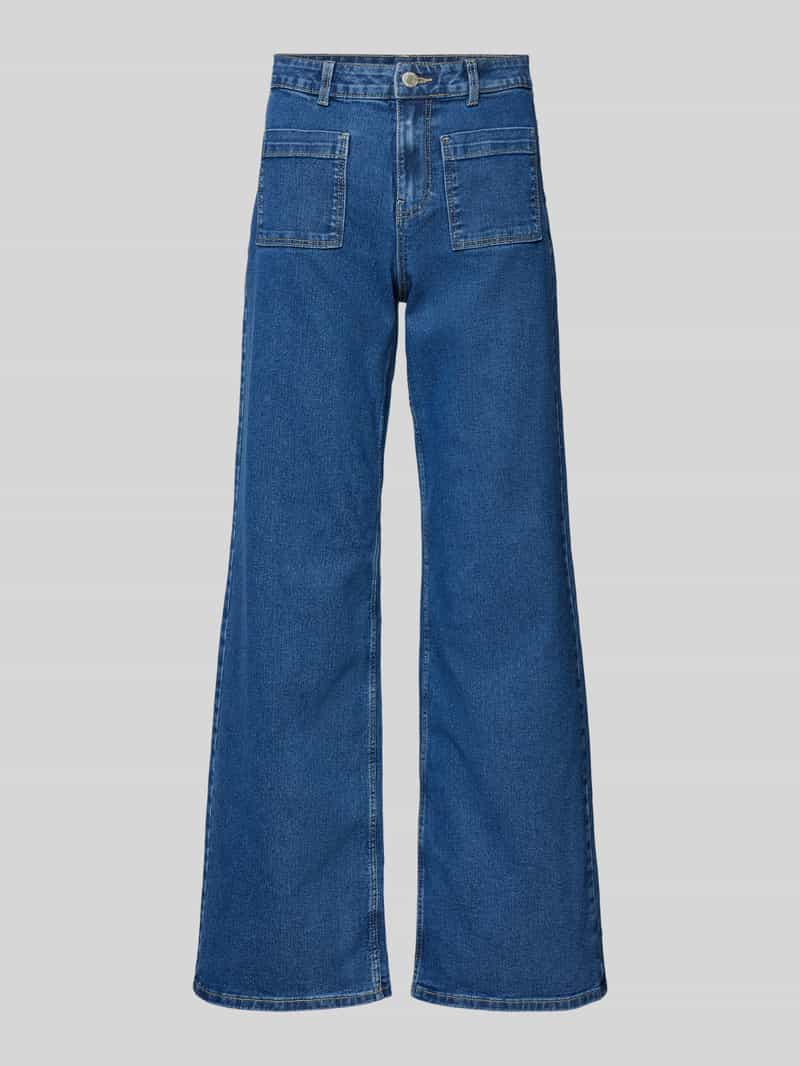 Jeansy o kroju wide fit z mieszanki bawełny model ‘KAYLA’