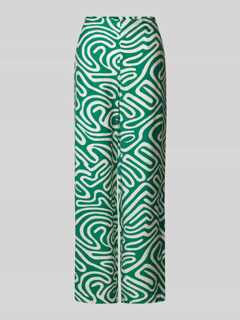 Spodnie szerokie o kroju regular fit z nadrukiem na całej powierzchni model ‘VIGDIS’