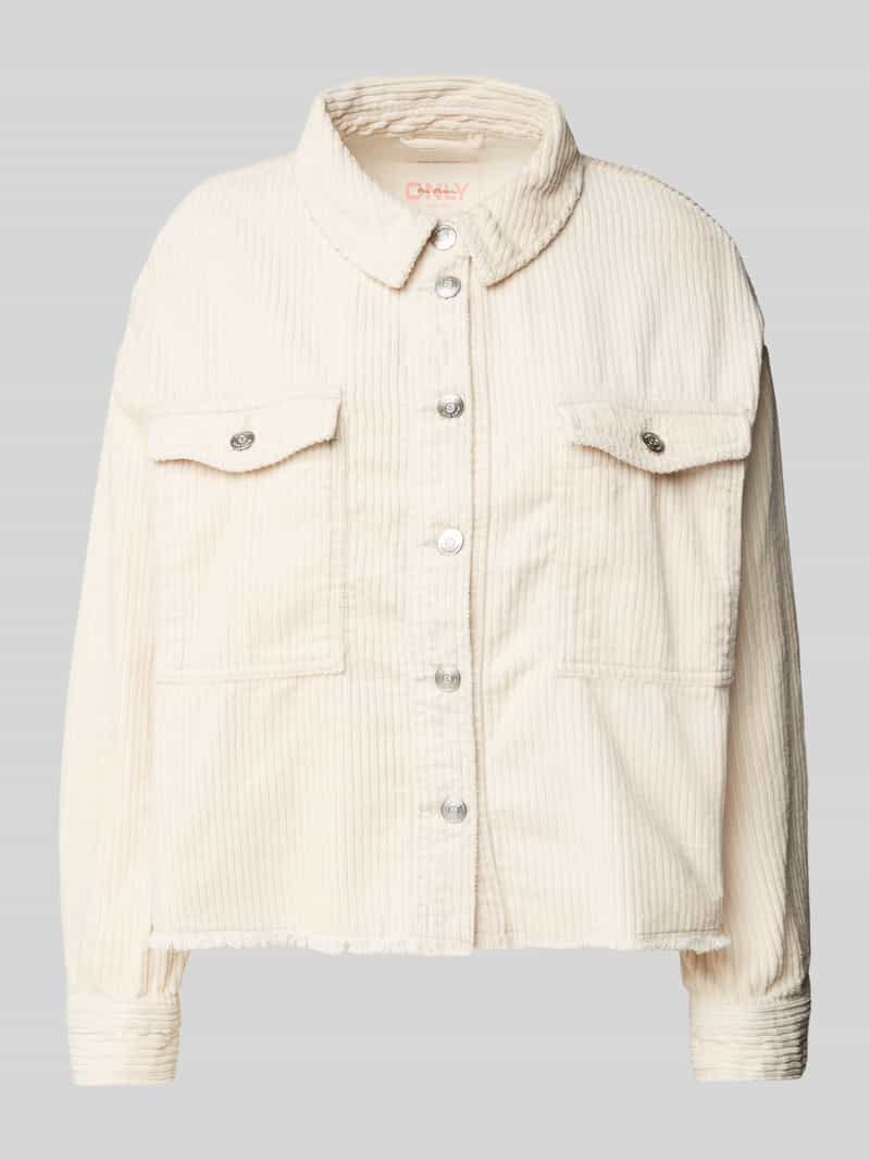 Kurtka koszulowa o kroju oversized z czystej bawełny model ‘MARINA-ENY’