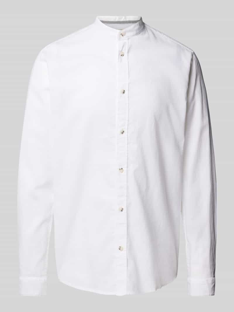 Koszula casualowa o kroju regular fit z mieszanki lnu i bawełny