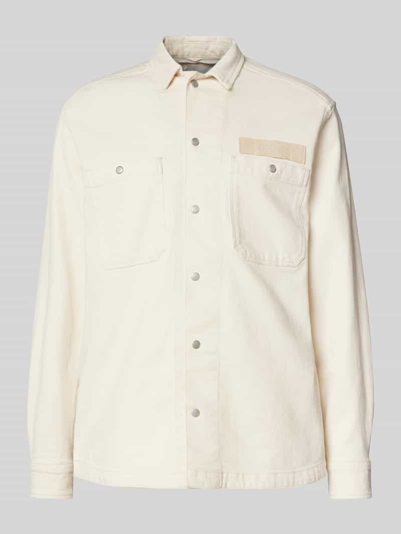 Kurtka koszulowa o kroju regular fit z naszywką z logo model ‘Worker’