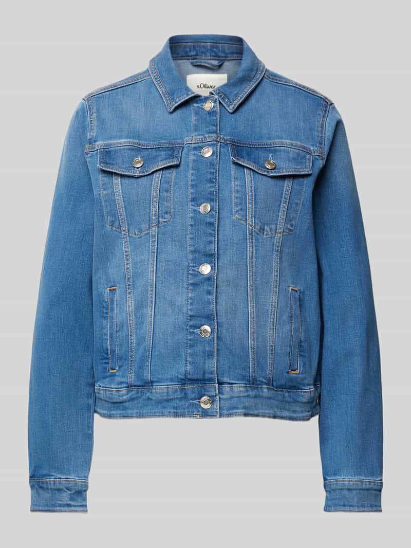 Kurtka jeansowa o kroju regular fit z mieszanki bawełny