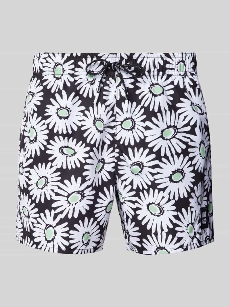Spodenki kąpielowe o kroju relaxed fit z naszywką z logo model ‘DAISE’