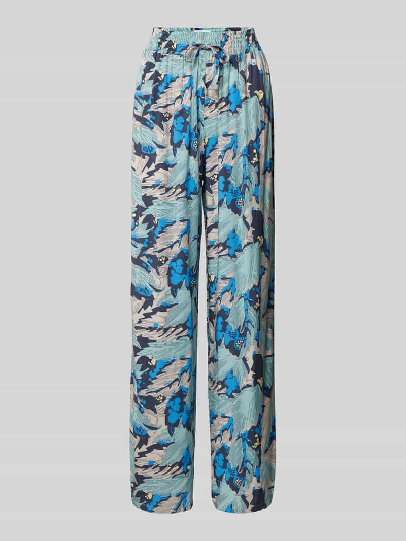 Spodnie od piżamy o kroju straight leg z plisami model ‘Mix+Relax’