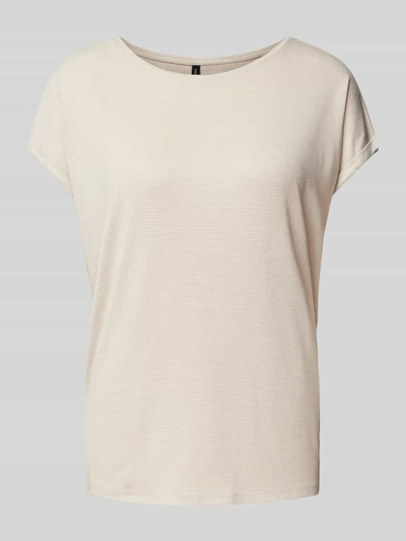 T-shirt o kroju comfort fit z błyszczącą przędzą model ‘LAVA’