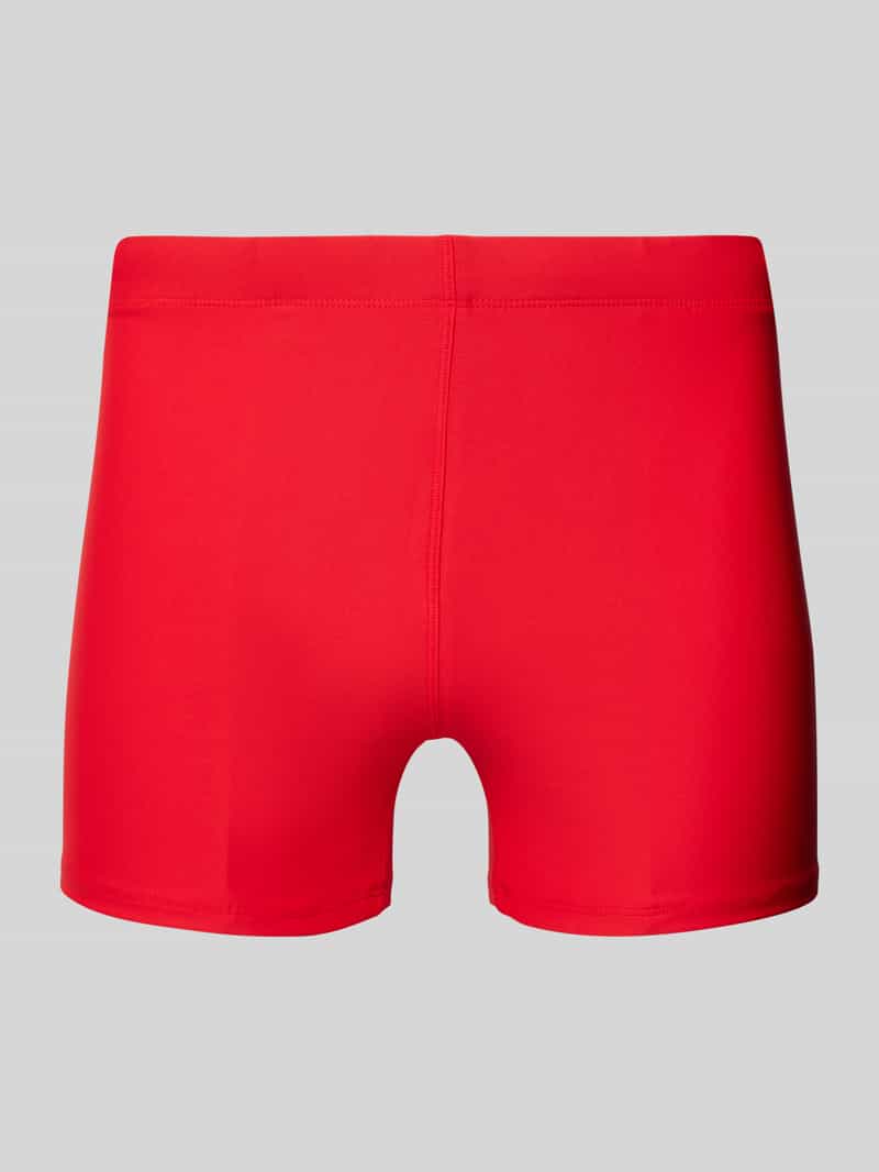 Spodenki kąpielowe o kroju skinny fit z nadrukiem z logo