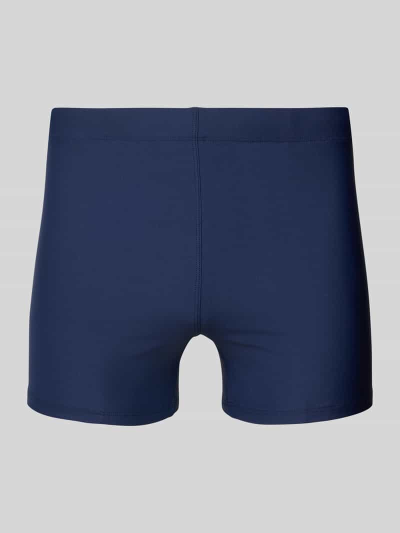 Spodenki kąpielowe o kroju skinny fit z nadrukiem z logo
