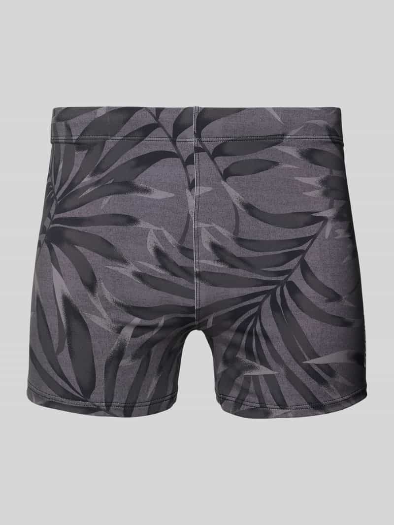 Spodenki kąpielowe o kroju skinny fit z nadrukiem z logo