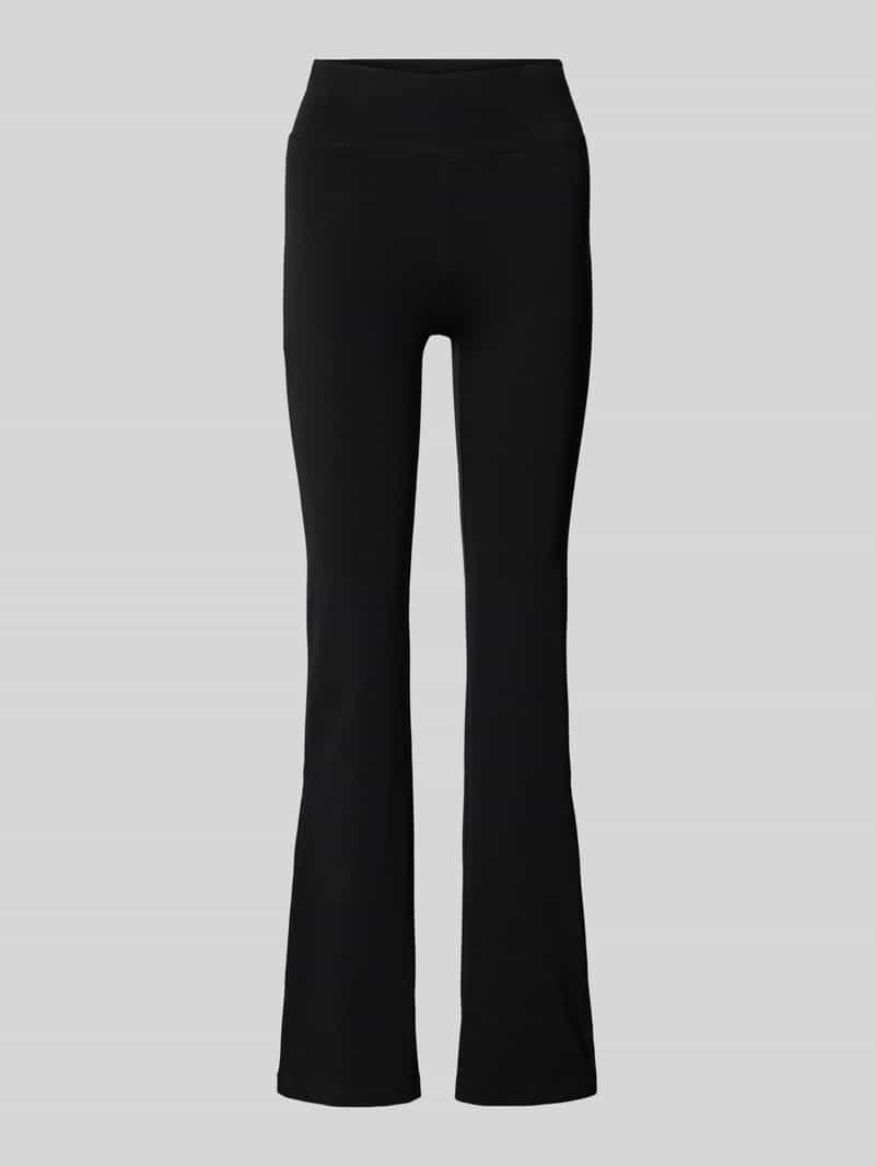 Legginsy o rozkloszowanym kroju z naszywką z logo