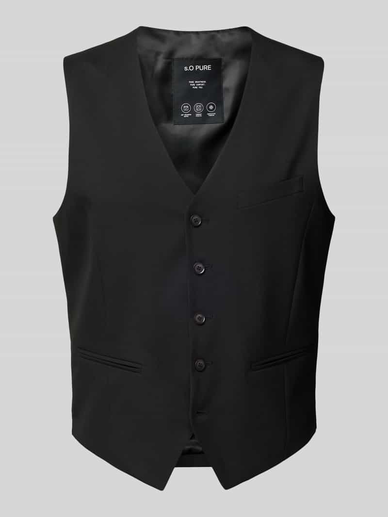 Kamizelka do garnituru o kroju slim fit z krótkimi rozcięciami po bokach model ‘s.O PURE’