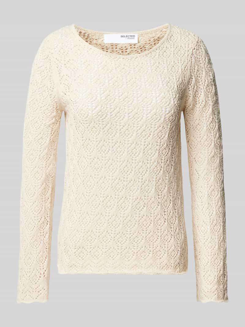 Sweter z dzianiny z okrągłym dekoltem model ‘NIVA’