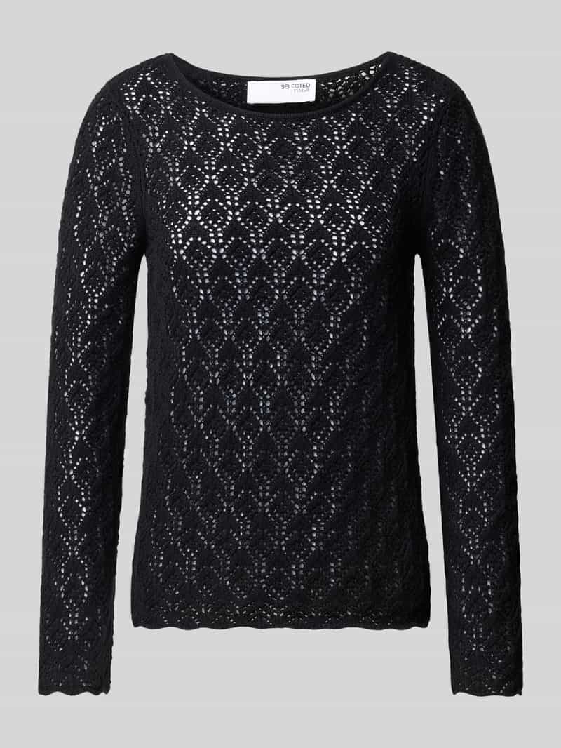 Sweter z dzianiny z okrągłym dekoltem model ‘NIVA’
