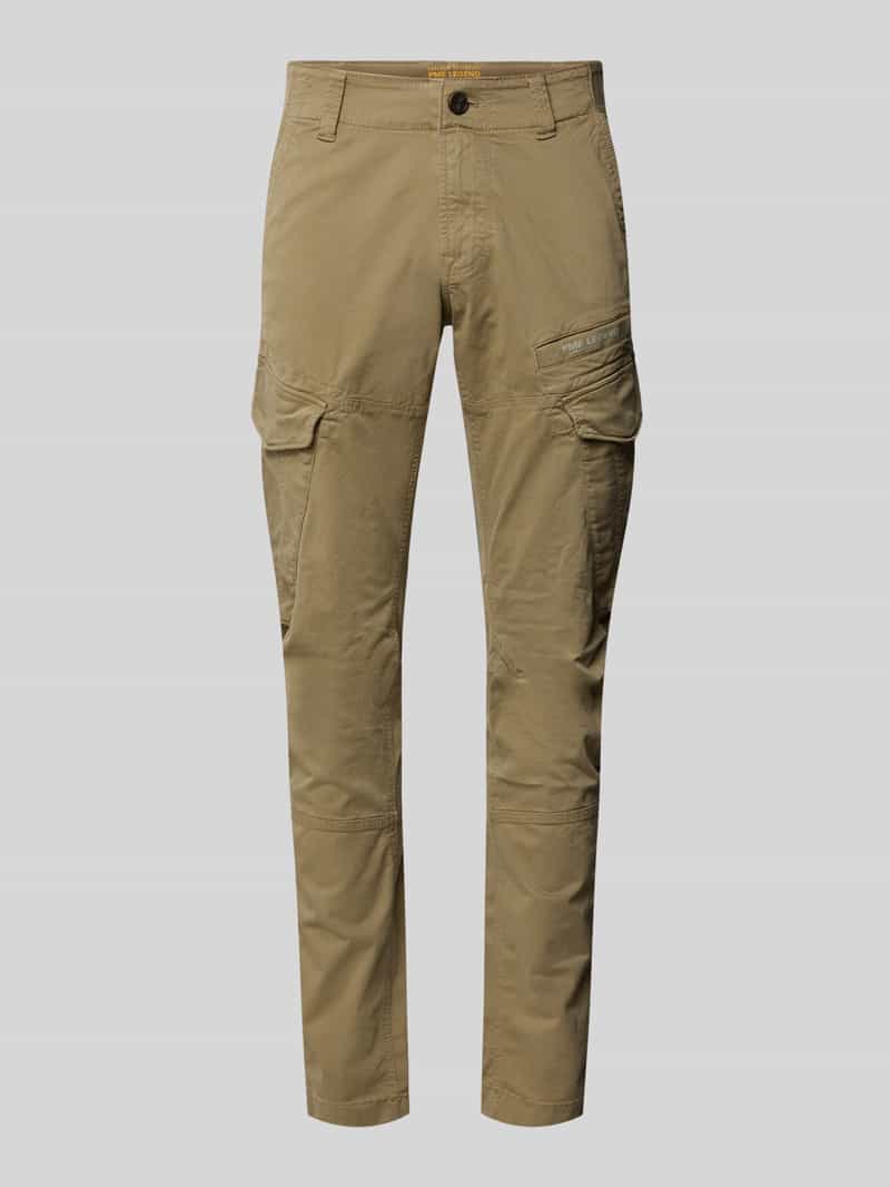 Spodnie cargo o kroju tapered fit z nadrukiem z logo model ‘NORDROP’