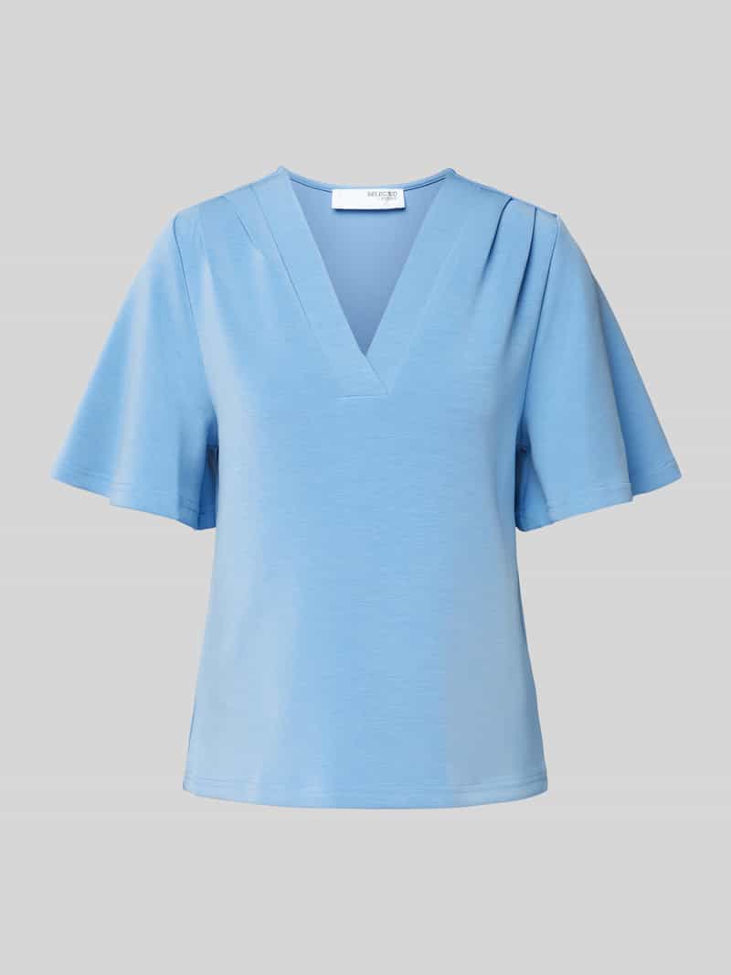 T-shirt z dekoltem w serek model ‘TENNY’