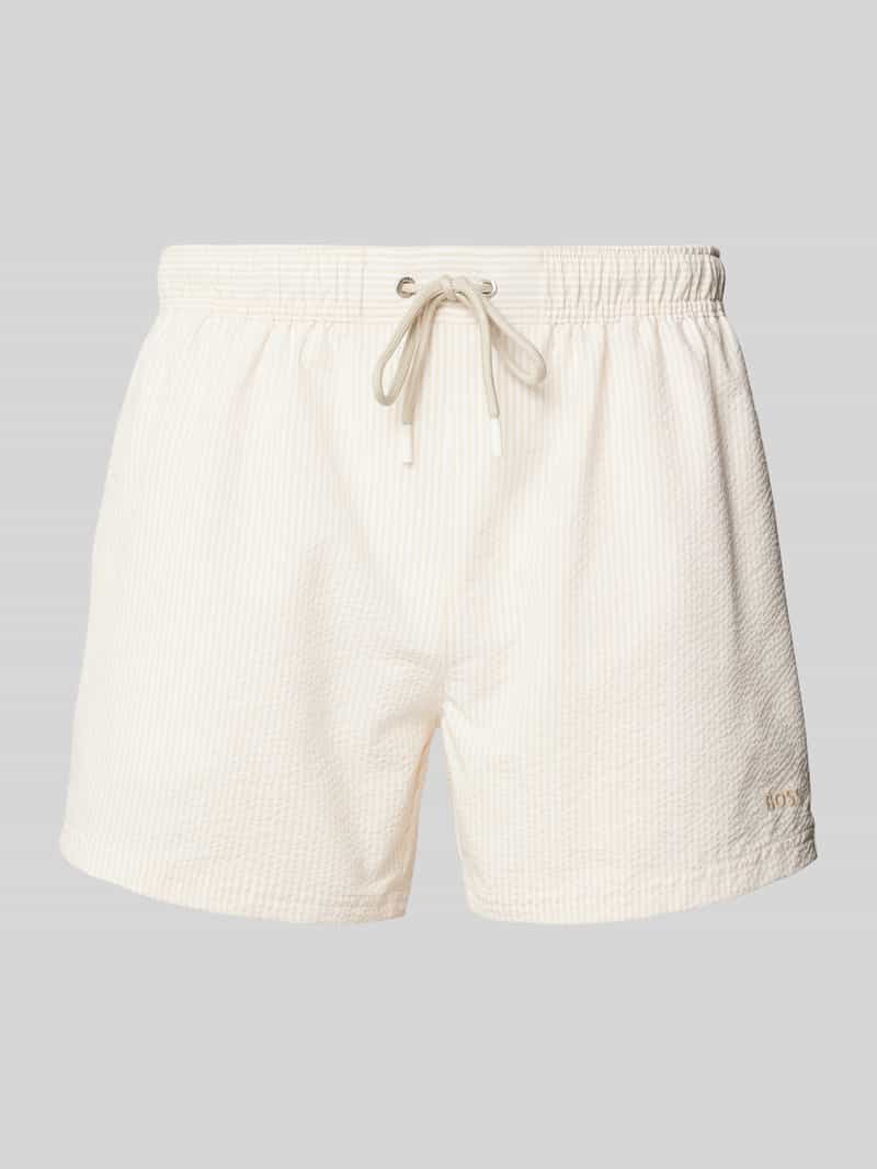 Spodenki kąpielowe o kroju relaxed fit z fakturowanym wzorem model ‘Velvetfish’