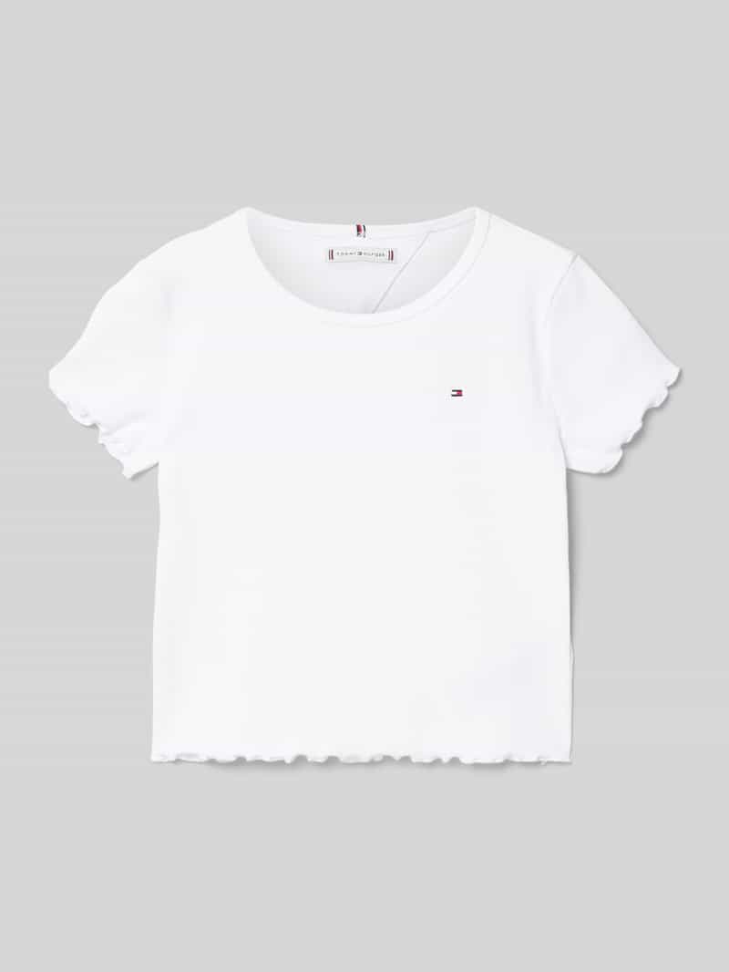 T-shirt z falistym dołem model ‘ESSENTIAL’