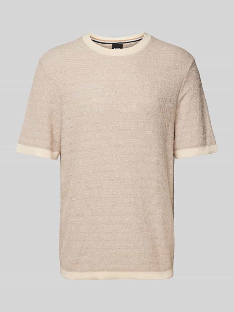 T-shirt z prążkowanymi wykończeniami model ‘Jiordano’