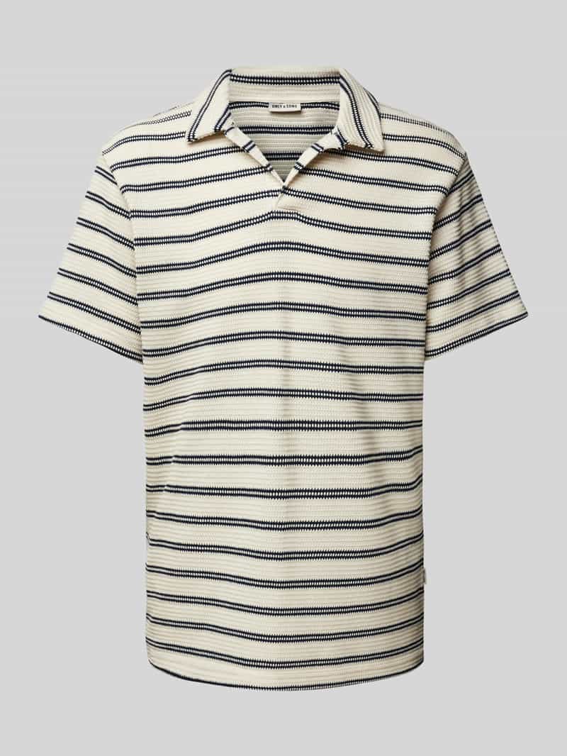 Koszulka polo kroju regular fit z fakturowanym wzorem model ‘IAN’