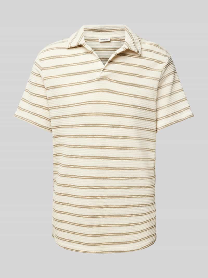 Koszulka polo kroju regular fit z fakturowanym wzorem model ‘IAN’