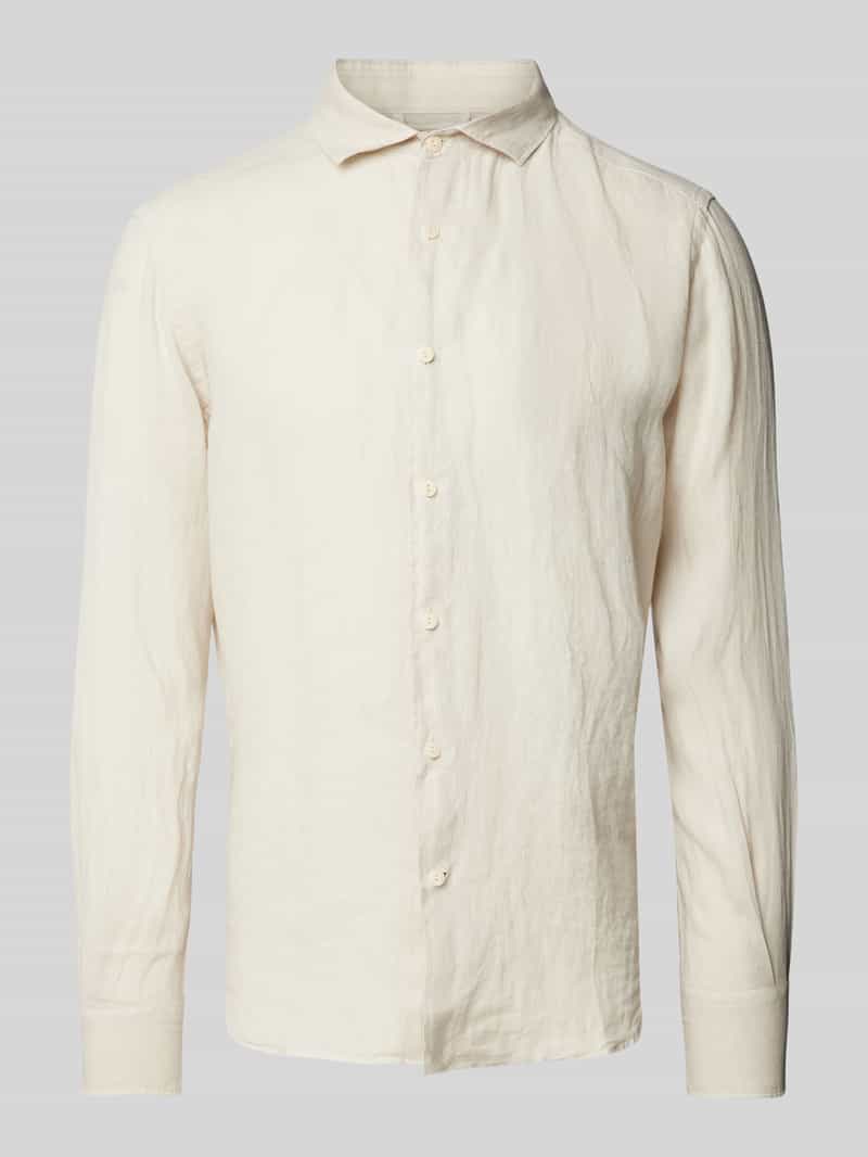 Koszula lniana o kroju regular fit z kołnierzykiem typu kent model ‘PAMPLONA’