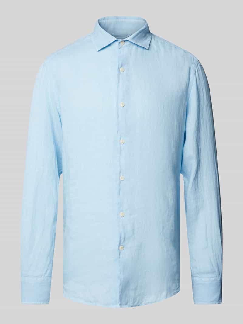 Koszula lniana o kroju regular fit z kołnierzykiem typu kent model ‘PAMPLONA’