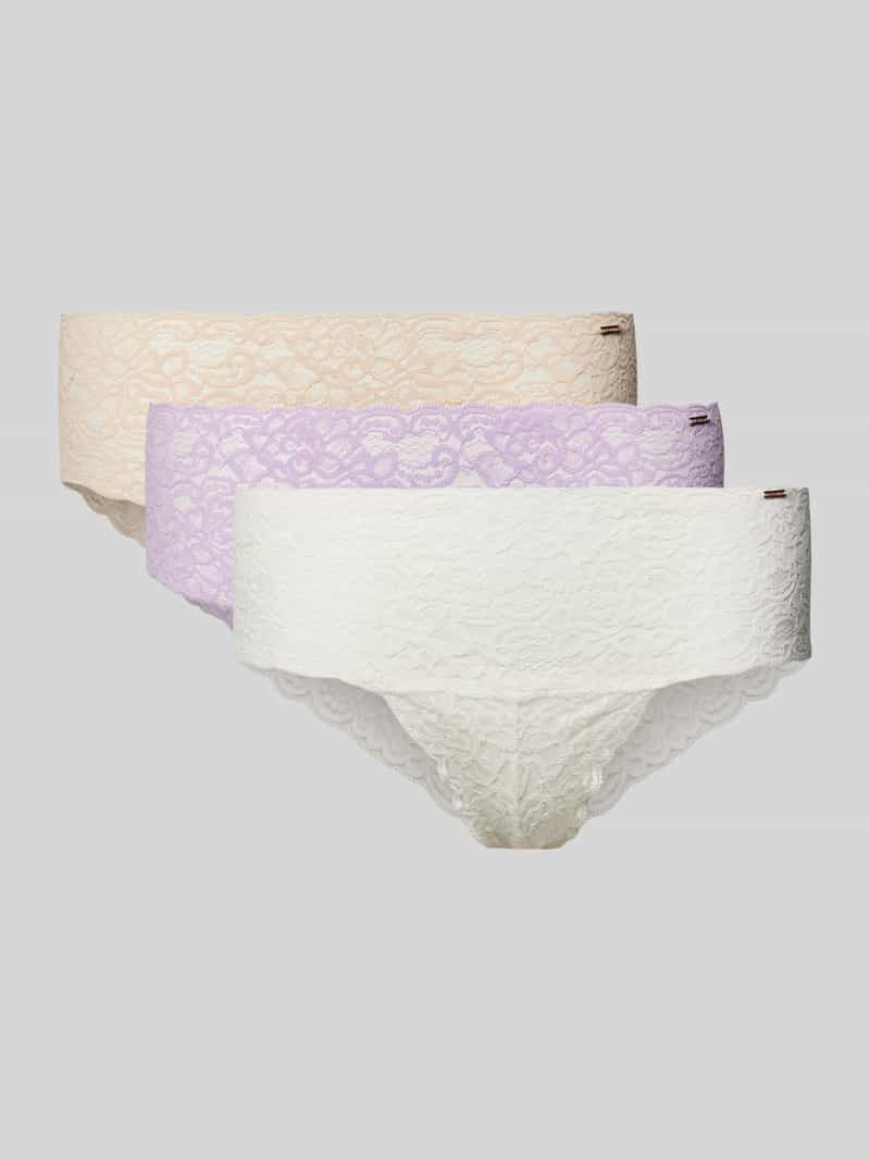 Figi z koronki o wygodnym kroju w zestawie 3 szt. model ‘LANA’