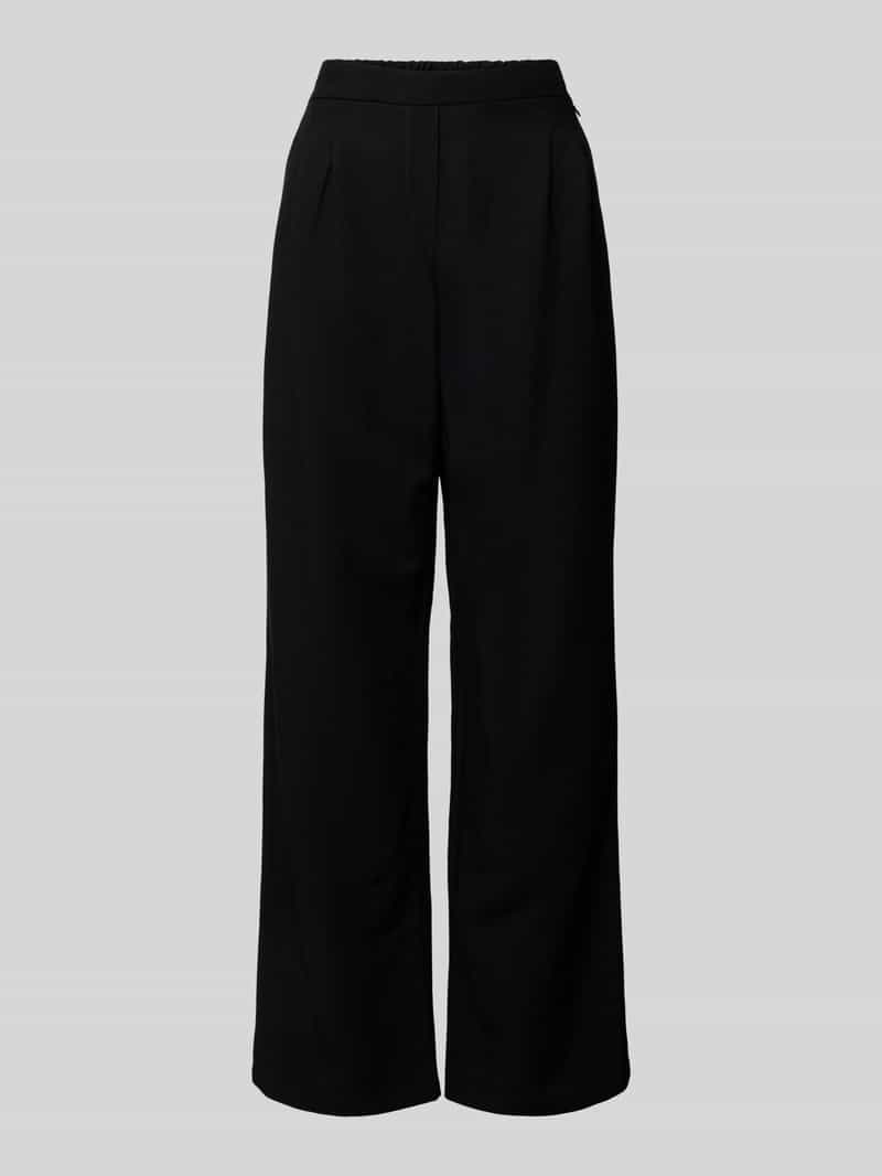 Spodnie materiałowe z szeroką nogawką i zakładkami w pasie model ‘Alexandria’