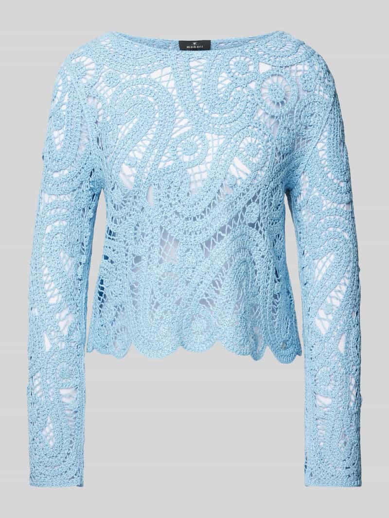 Sweter z dzianiny z haftem angielskim
