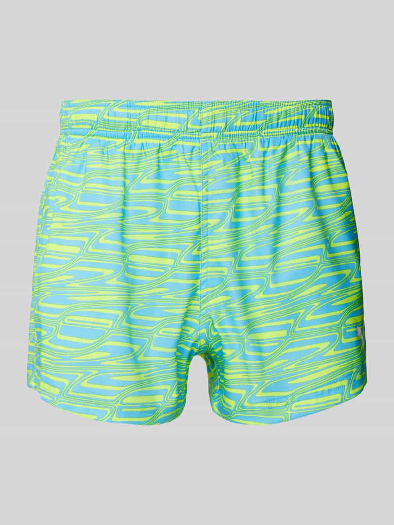 Spodenki kąpielowe o kroju slim fit z nadrukiem z logo