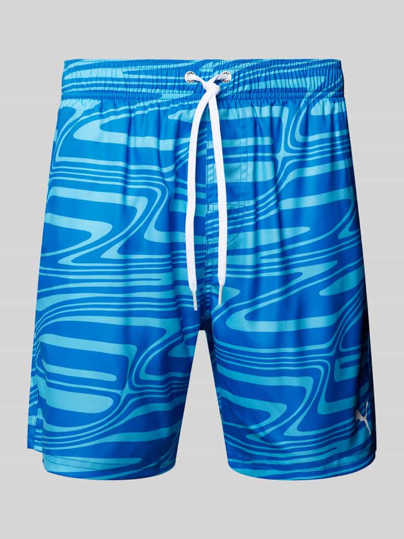 Spodenki kąpielowe o kroju relaxed fit z nadrukiem z logo model ‘FORMSTRIP’