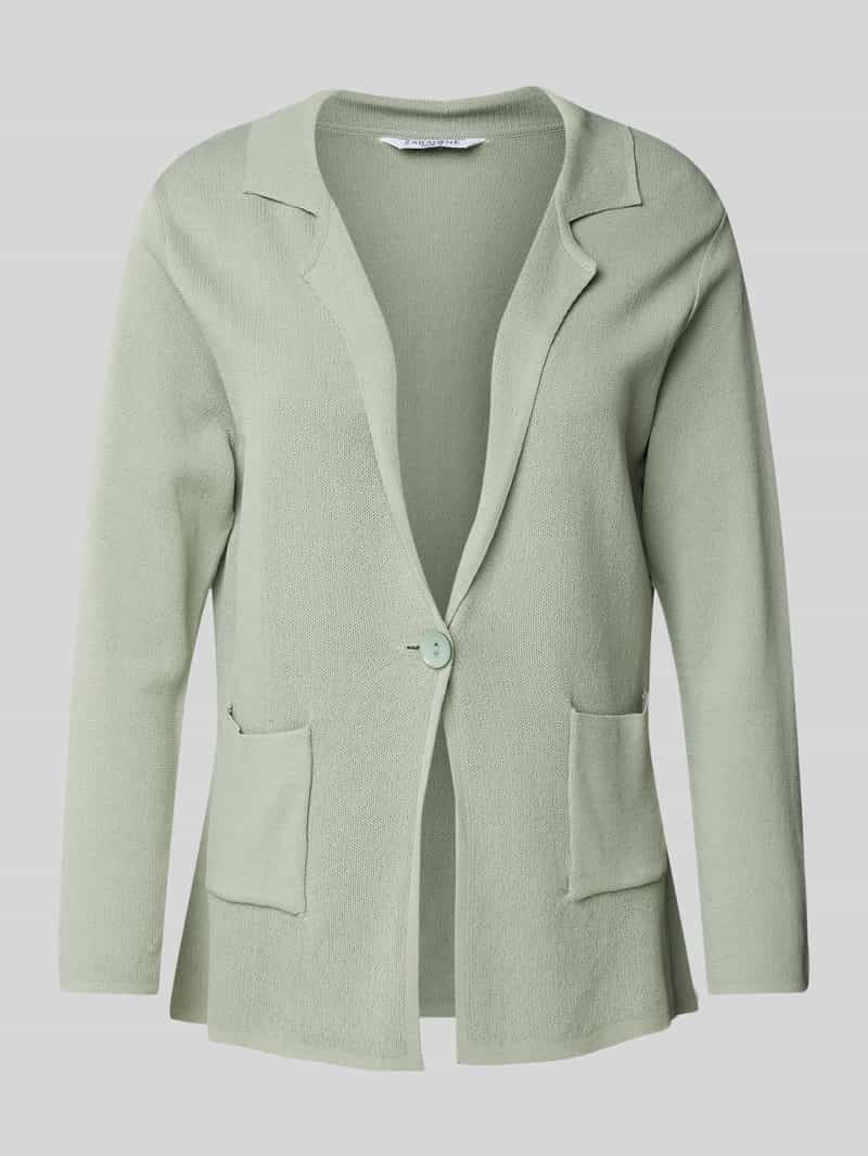 Kardigan z dzianiny z nakładanymi, wpuszczanymi kieszeniami