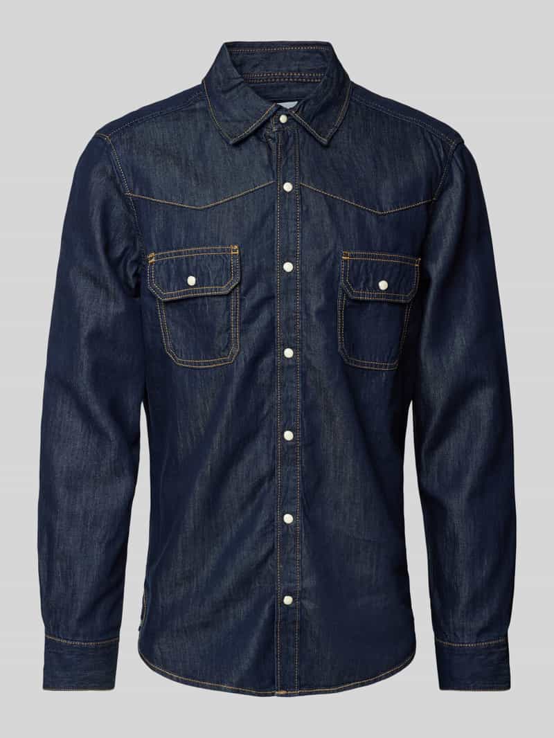Koszula jeansowa o kroju regular fit z mieszanki bawełny w stylu western