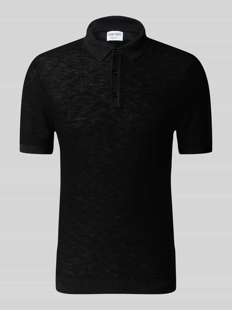 Koszulka polo o kroju slim fit z prążkowanymi wykończeniami