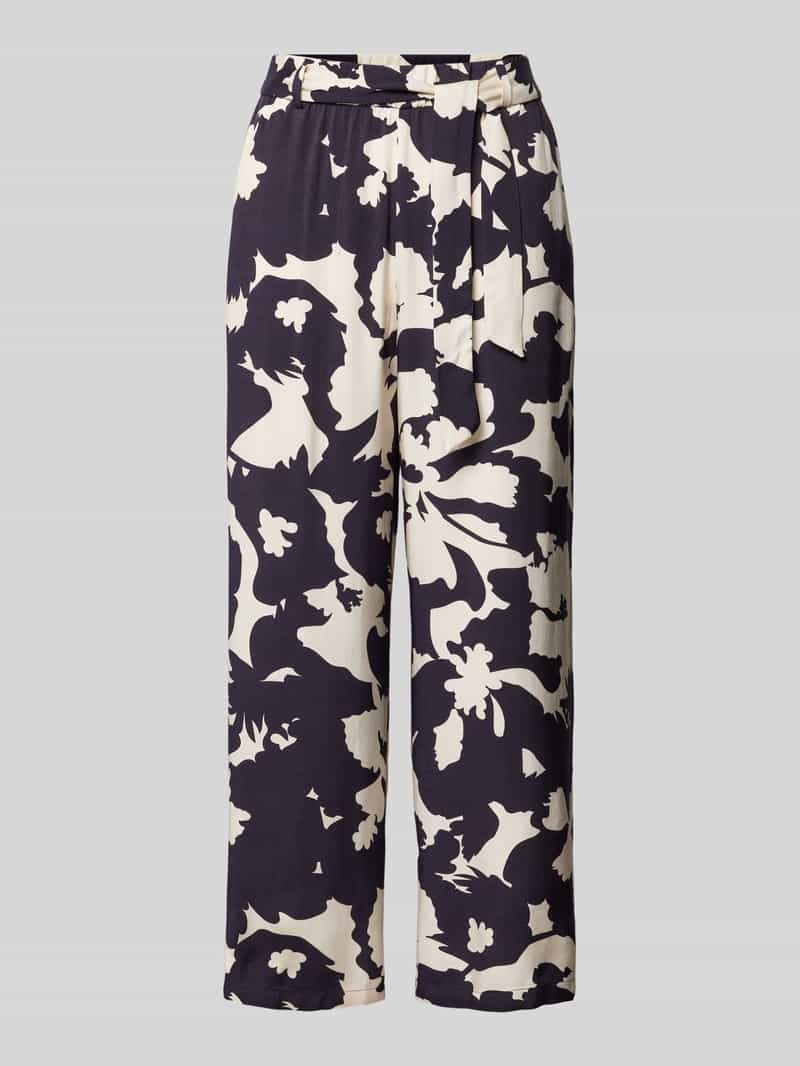 Spodnie materiałowe z prostą nogawką i wiązanym paskiem