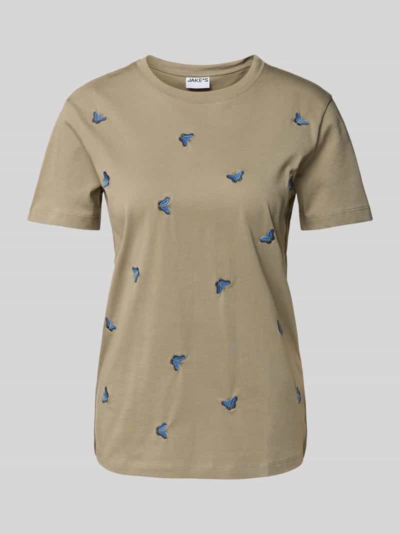 T-shirt z wyhaftowanym motywem