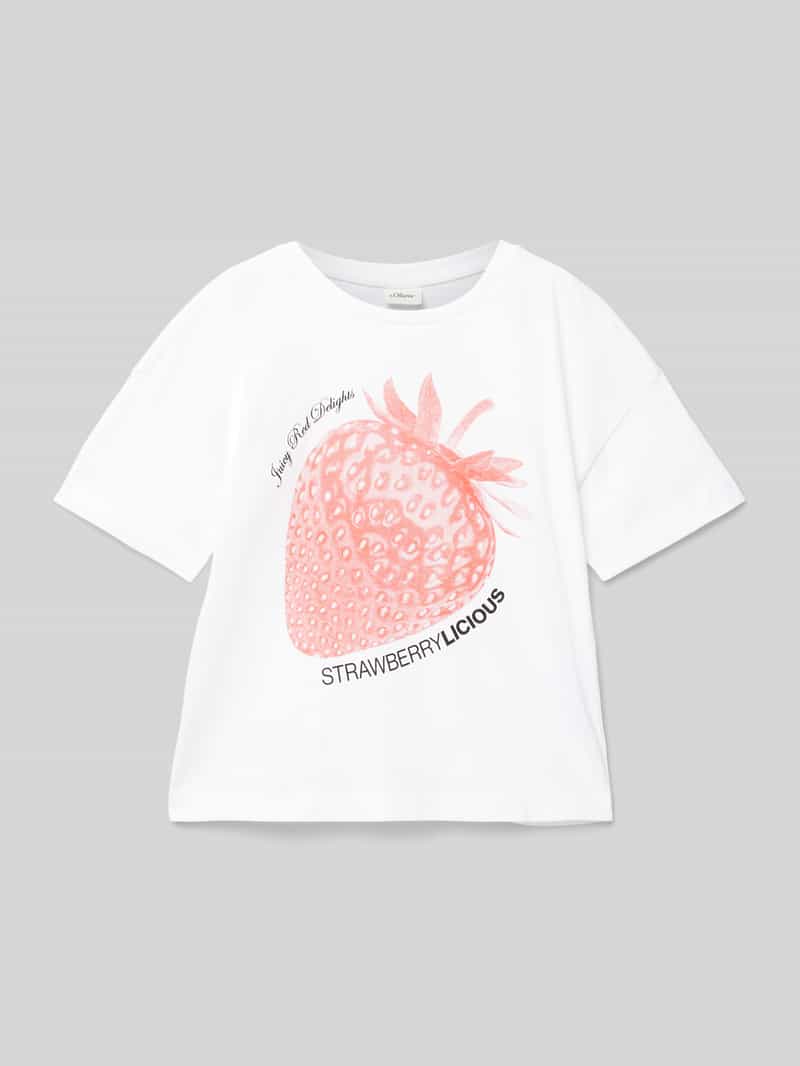 T-shirt o kroju relaxed fit z czystej bawełny z nadrukiem z przodu