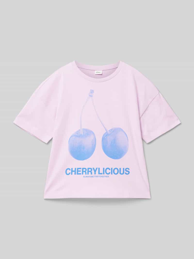 T-shirt o kroju relaxed fit z czystej bawełny z nadrukiem z przodu