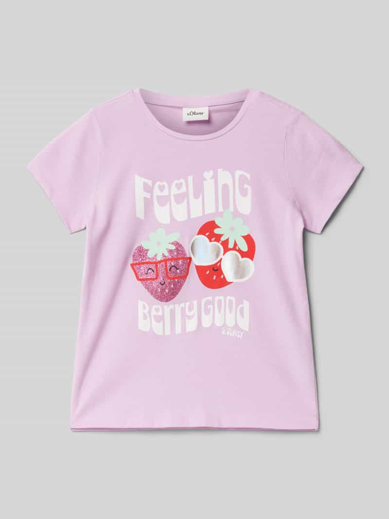 T-shirt o kroju regular fit z czystej bawełny