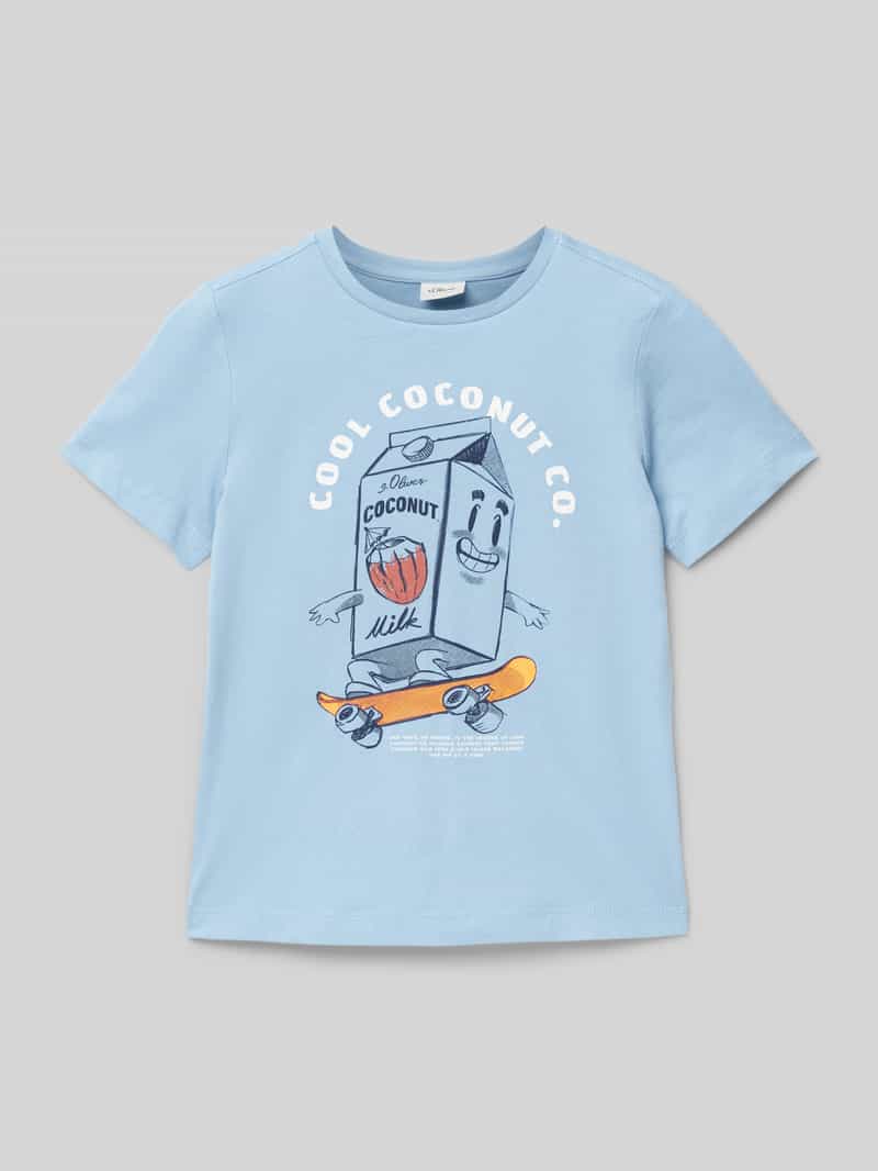 T-shirt o kroju regular fit z bawełny z nadrukiem z przodu