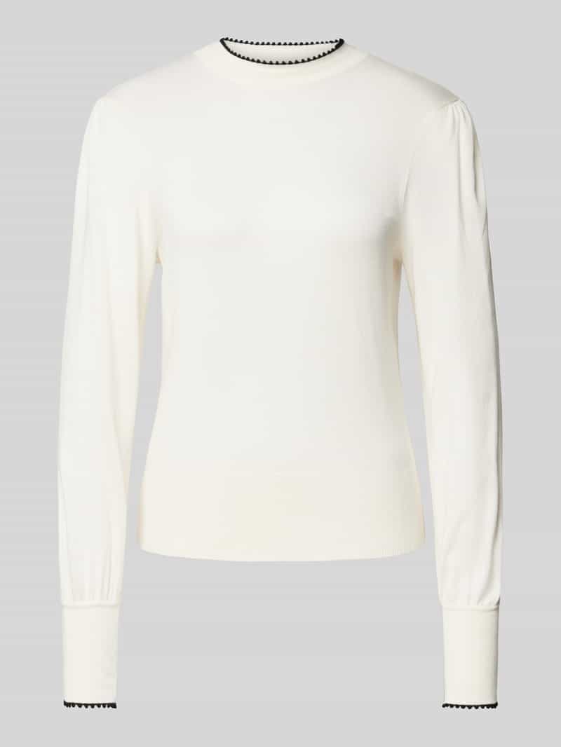 Sweter z dzianiny o kroju regular fit z mieszanki wiskozy ze stójką