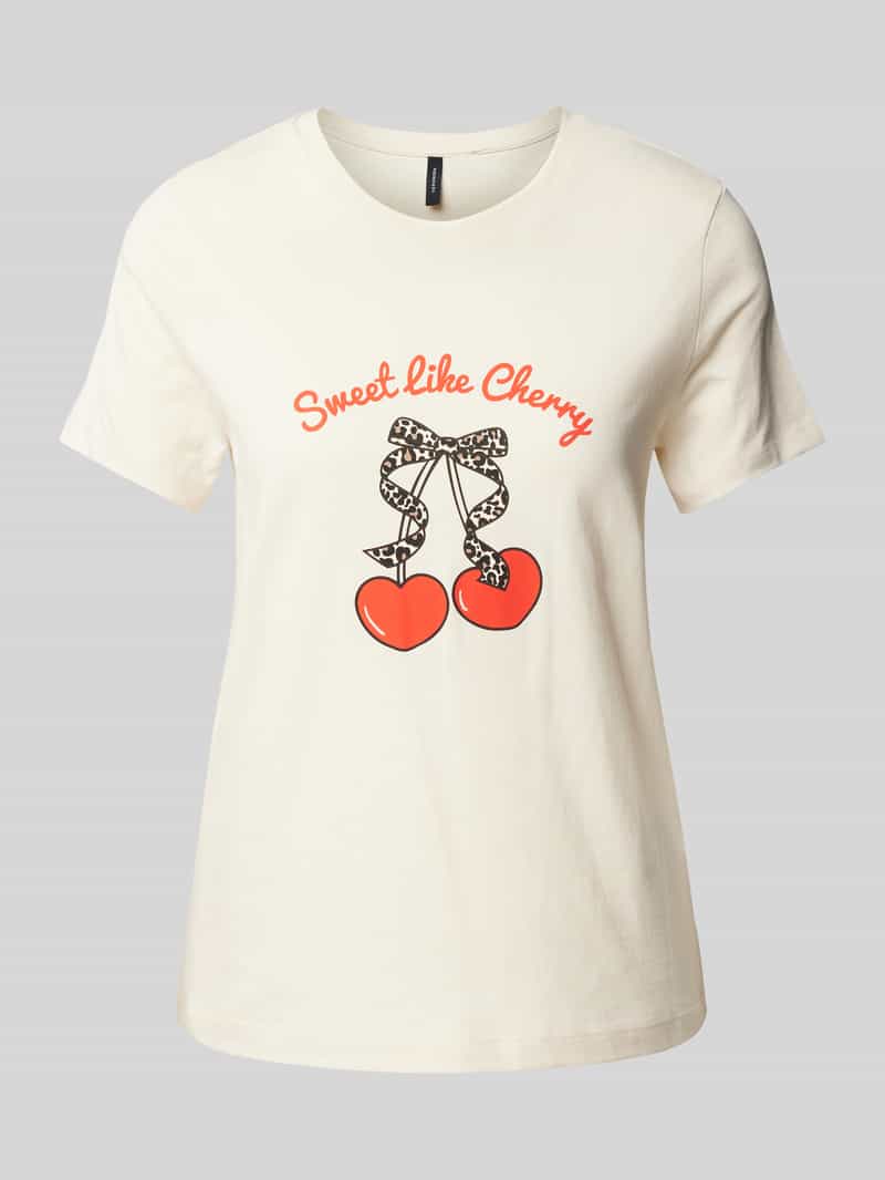 T-shirt o kroju regular fit z czystej bawełny model ‘VANESSA’