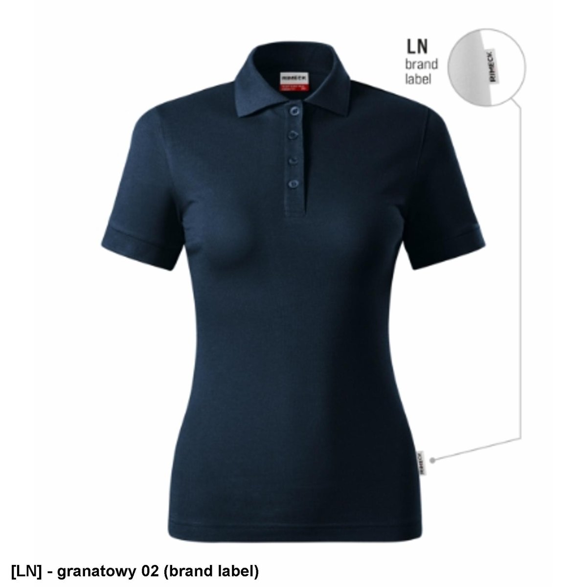 Koszulka polo w kolorze granatowy 02 (brand label) XL