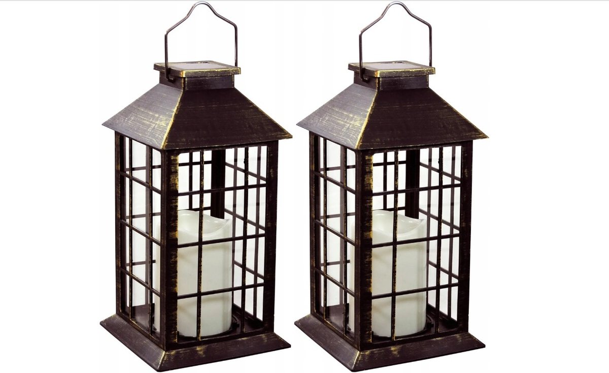 2× 2x Latarenka ogrodowa LED SOLARNA Lampion SuperLED