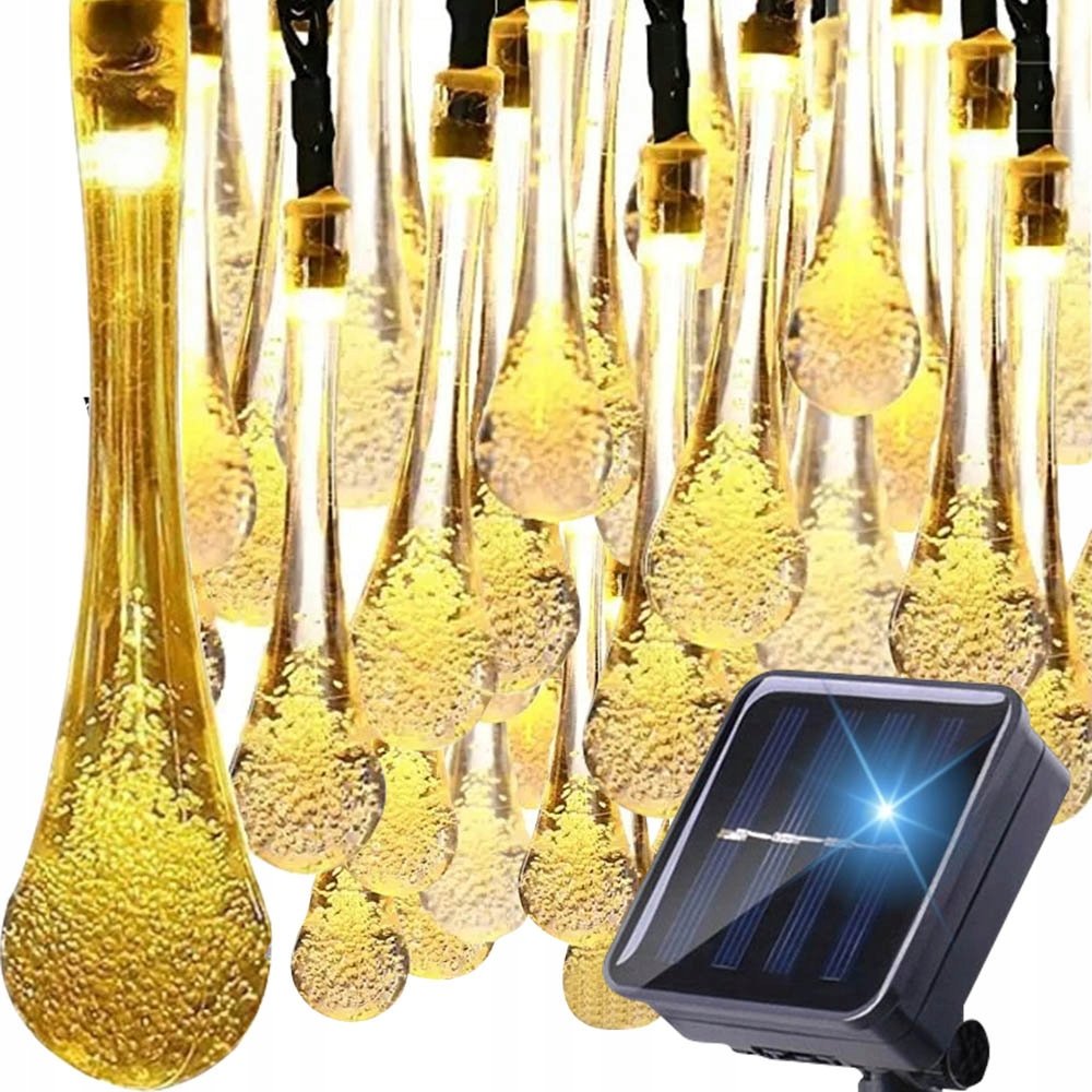 LAMPKI ŚWIATEŁKA SOLARNE OGRODOWE GIRLANDA SOPLE NA TARAS BALKON 30 LED