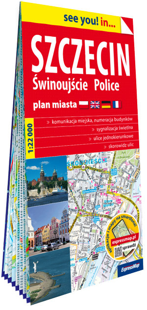 Szczecin, Świnoujście, Police. Plan miasta 1:22 000