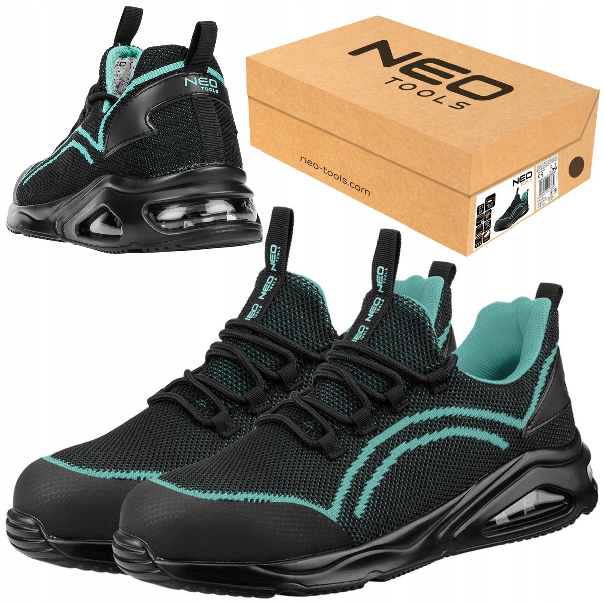 Buty Obuwie Robocze Ochronne O1 SR AirBag Lekkie Sportowe NEO TOOOLS r. 46