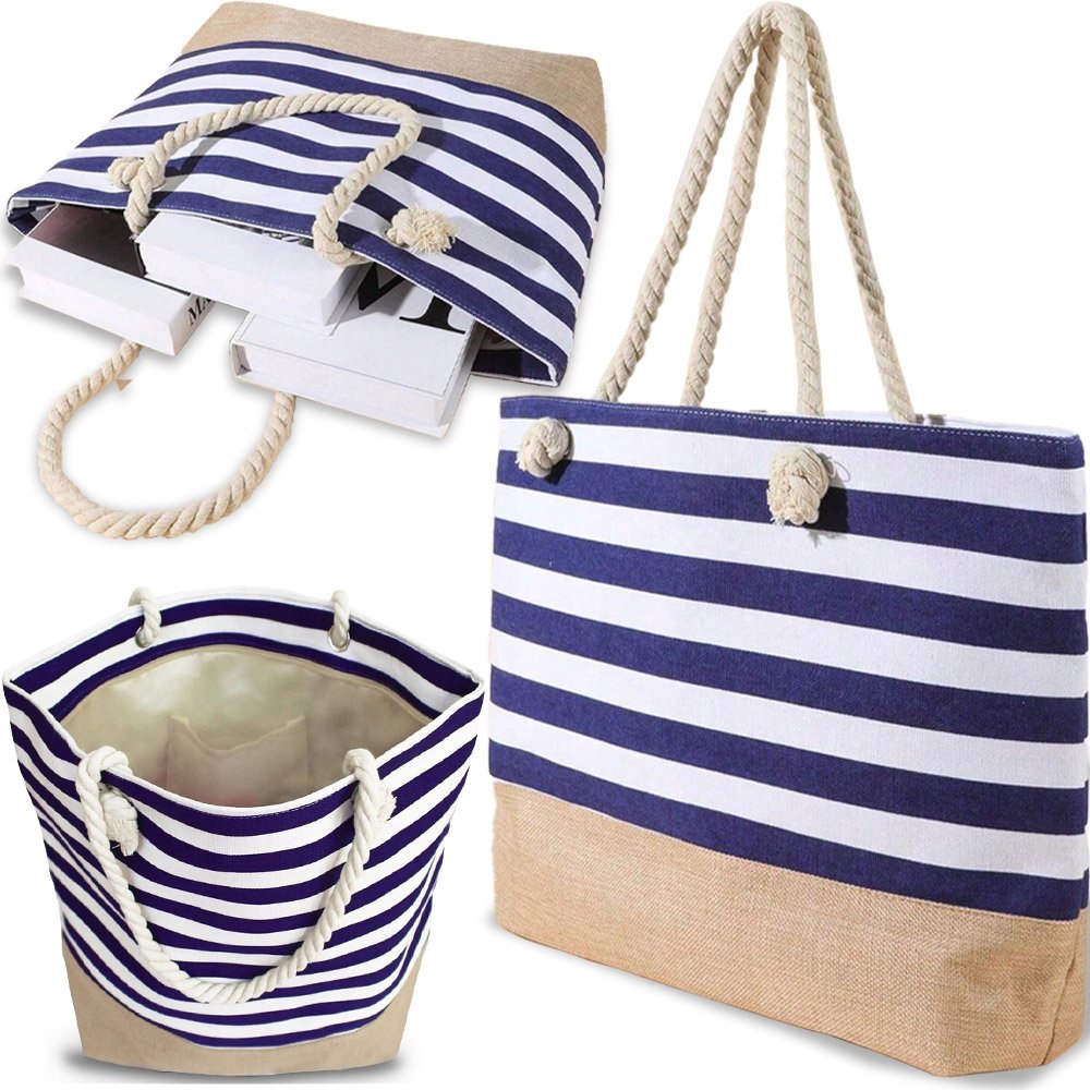 TORBA TOREBKA PLAZOWA DUŻA NA ZAMEK PLAŻĘ SIŁOWNIĘ WDOODPORNA SHOPPER XXL