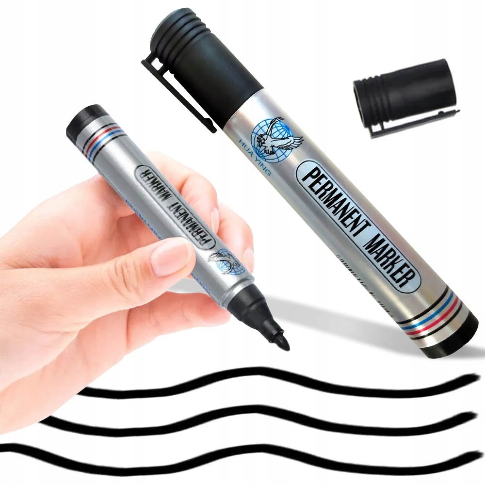 MARKER PISAK MAZAK FLAMASTER PERMANENTNY TRWAŁY OKRĄGŁY CZARNY WODOODPORNY