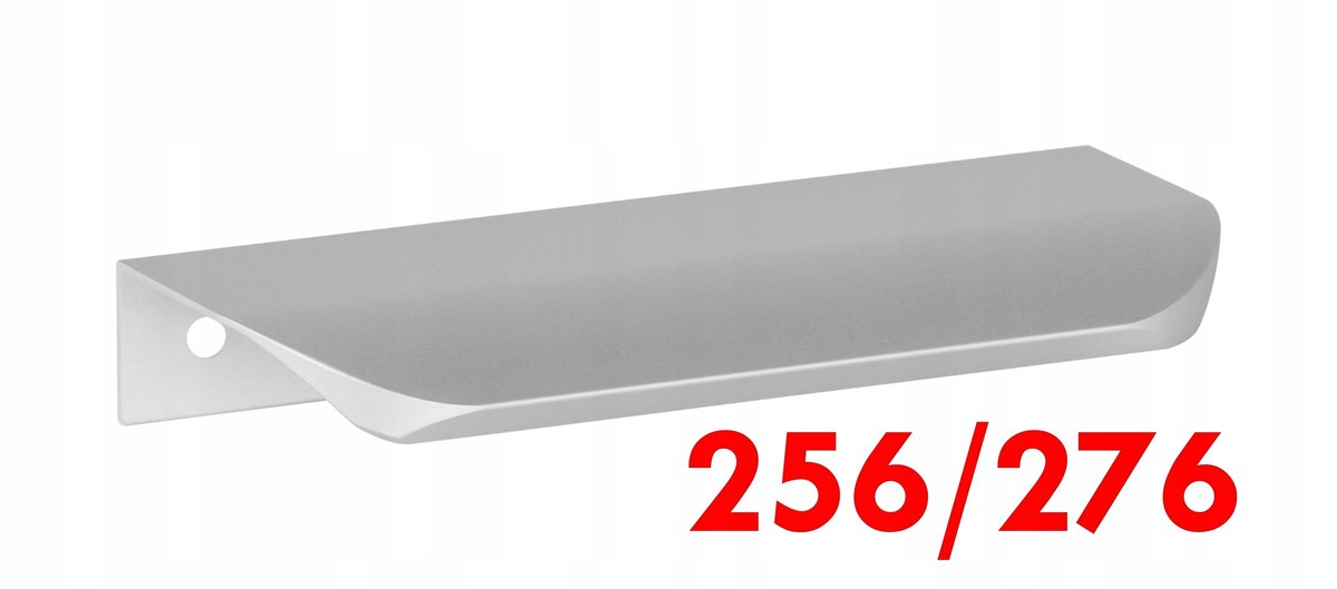 Uchwyt meblowy krawędziowy SREBRNY ALU 256/276mm lekki wytrzymały UA02